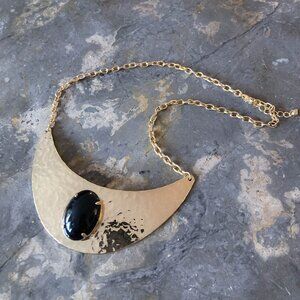 3 FOR $15 Gold and Black Gem Stone Statement Necklace